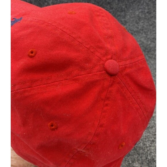 RALPH LAUREN Polo Baseball Hat Cap Red Navy Blue Pony Logo Adjustable Strapback - Picture 11 of 13